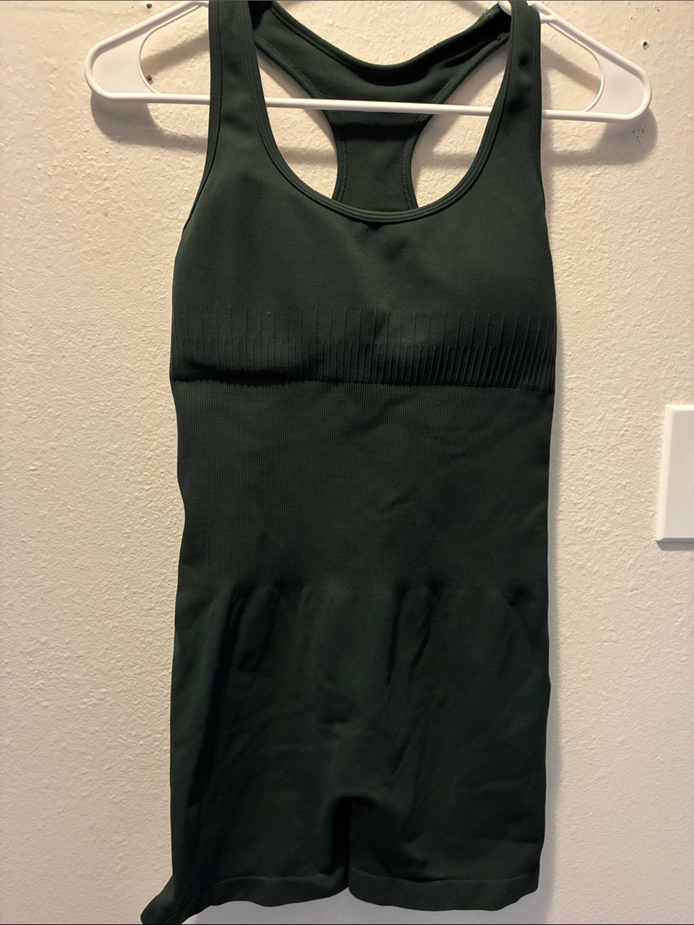 Womenโs Dark Green Racerback Romper Jumpsuit